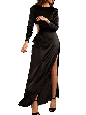 Silk Cut-Out Maxi Dress