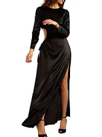 Silk Cut-Out Maxi Dress