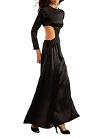 Silk Cut-Out Maxi Dress