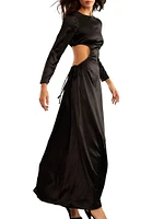 Silk Cut-Out Maxi Dress