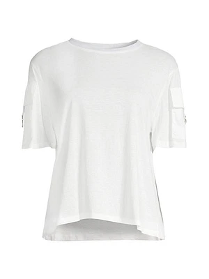 Pocket-Sleeve Cotton T-Shirt