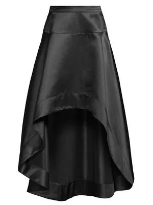 Satin High-Low Skirt