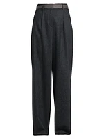 Flannel High-Rise Trousers