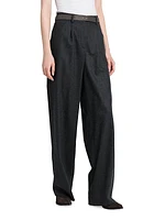 Flannel High-Rise Trousers