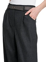 Flannel High-Rise Trousers