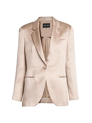 Silk One-Button Jacket