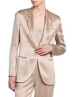 Silk One-Button Jacket