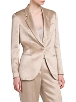 Silk One-Button Jacket