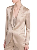 Silk One-Button Jacket