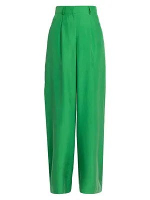 Silk High-Rise Trousers