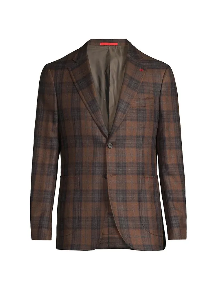 Capri Plaid Cashmere-Silk Two-Button Sport Coat