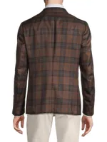 Capri Plaid Cashmere-Silk Two-Button Sport Coat