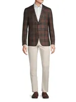 Capri Plaid Cashmere-Silk Two-Button Sport Coat