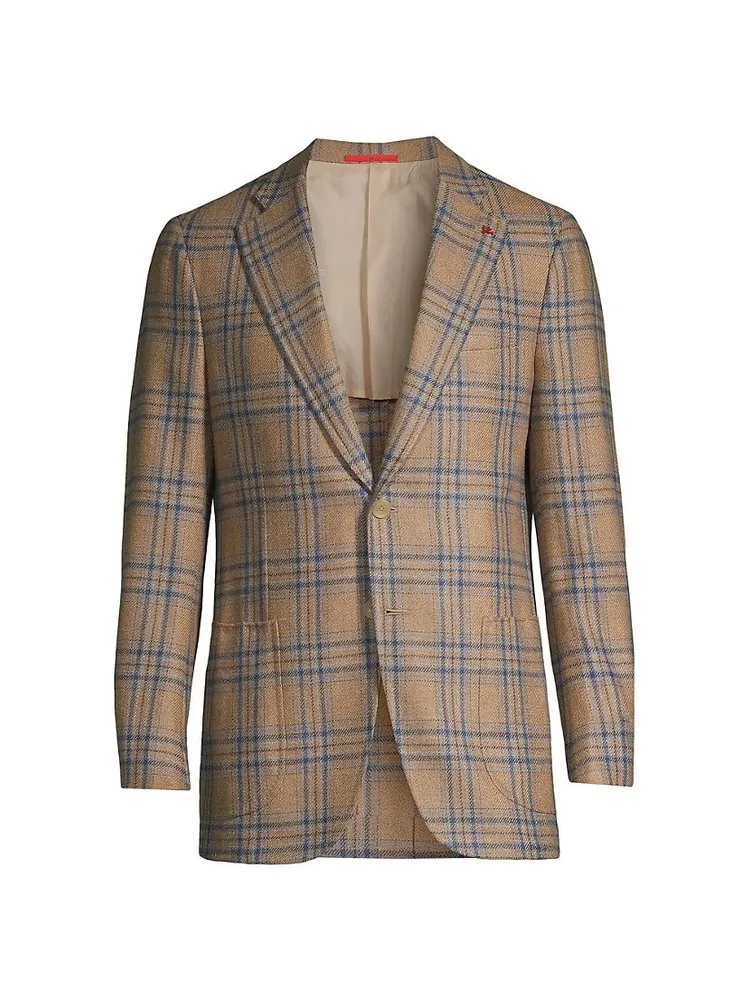 Domenico Plaid Wool Two-Button Sport Coat