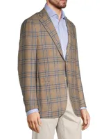 Domenico Plaid Wool Two-Button Sport Coat