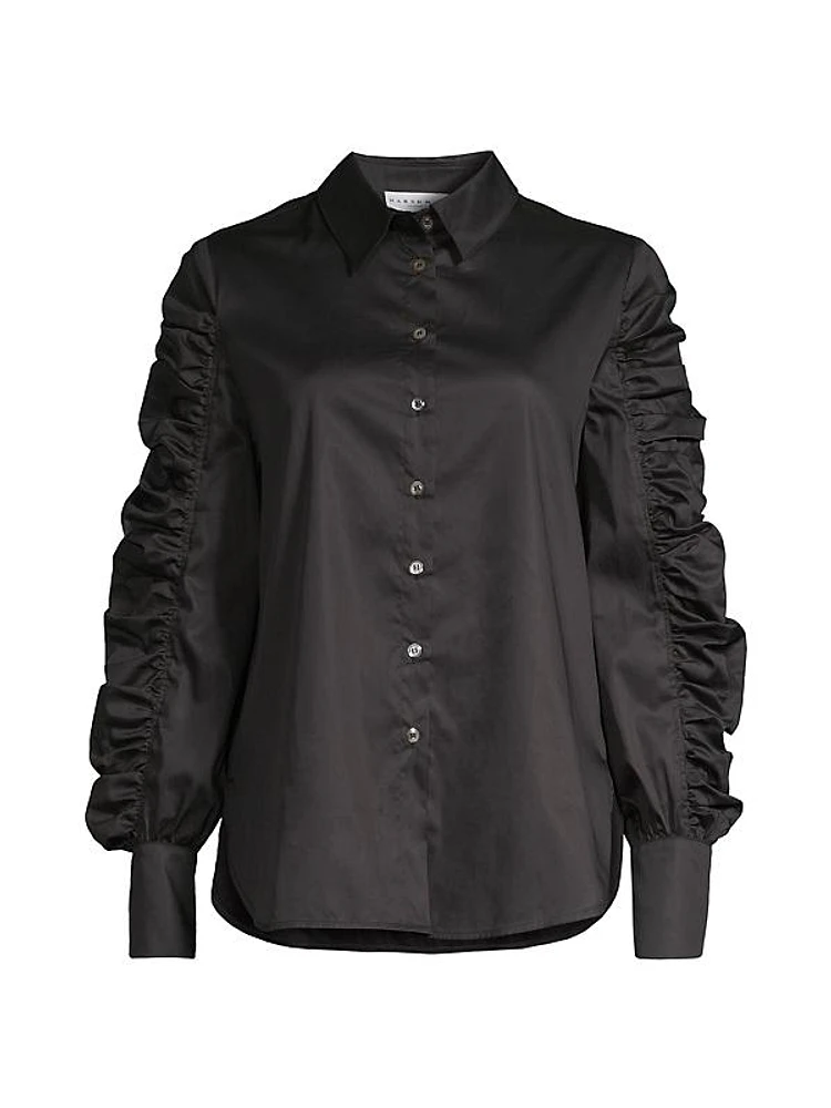 Juliana Ruched-Sleeve Shirt