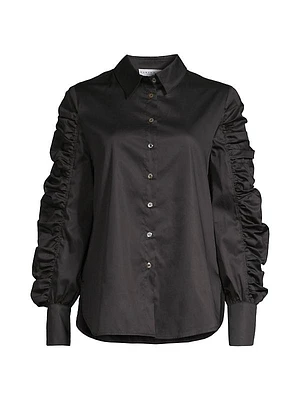 Juliana Ruched-Sleeve Shirt