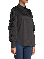 Juliana Ruched-Sleeve Shirt