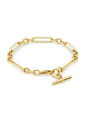 14K Yellow Gold Mixed-Link Chain Bracelet
