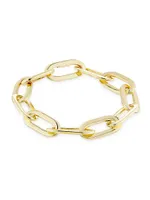 14K Yellow Gold Paper-Clip Chain Bracelet
