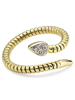 14K Yellow Gold & 0.35 TCW Diamond Bypass Tubogas Ring