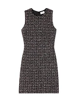 Sleeveless Sequined Tweed Minidress