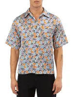 Poker Chip Print Oversized-Fit Shirt