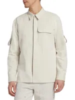 Cotton & Linen-Blend Button-Front Shirt