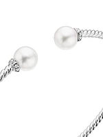 Petite Solari Pearl Bracelet 18K White Gold with Pavé Diamonds