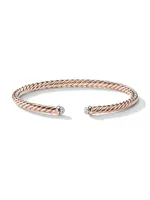 Cablespira® Bracelet 18K Rose Gold with Pavé Diamonds