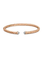 Cablespira® Bracelet 18K Rose Gold with Pavé Diamonds