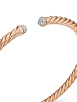 Cablespira® Bracelet 18K Rose Gold with Pavé Diamonds