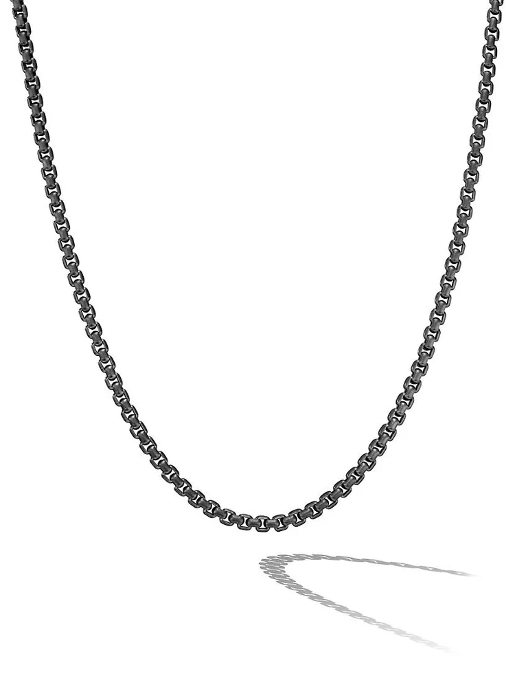 Box Chain Necklace Stainless Steel and Sterling Silver