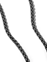 Box Chain Necklace Stainless Steel and Sterling Silver