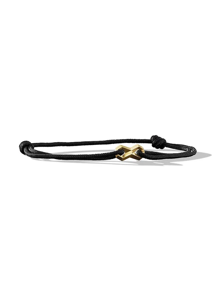 Infinity Link Cord Bracelet with 18K Yellow Gold