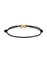 Infinity Link Cord Bracelet with 18K Yellow Gold