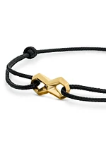 Infinity Link Cord Bracelet with 18K Yellow Gold