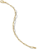 Chain Link Bracelet with 18K Yellow Gold