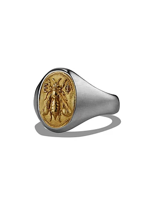 Petrvs® Bee Pinky Ring with 18K Yellow Gold