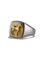 Petrvs® Horse Pinky Ring with 18K Yellow Gold