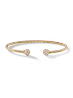 Petite Solari Bead Bracelet 18K Yellow Gold with Pavé Diamonds