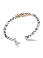 Helena Center Station Bracelet with 18K Yellow Gold and Pavé Diamonds