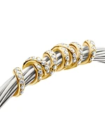 Helena Center Station Bracelet with 18K Yellow Gold and Pavé Diamonds