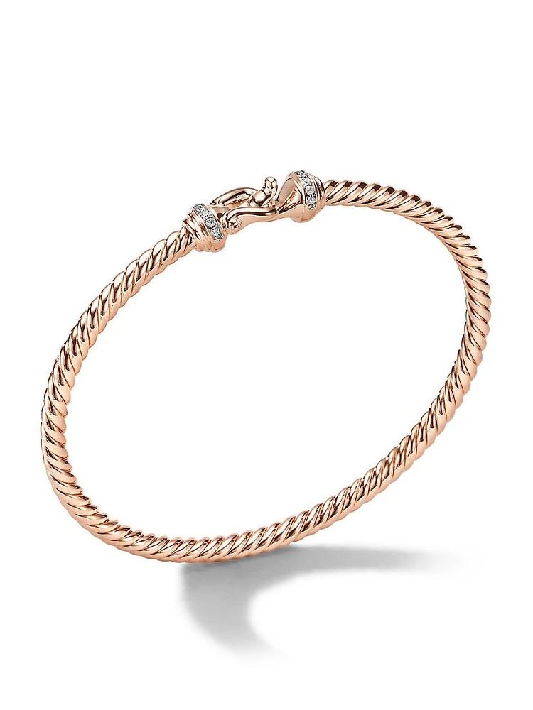 Buckle Bracelet 18K Rose Gold with Pavé Diamonds