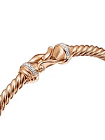 Buckle Bracelet 18K Rose Gold with Pavé Diamonds