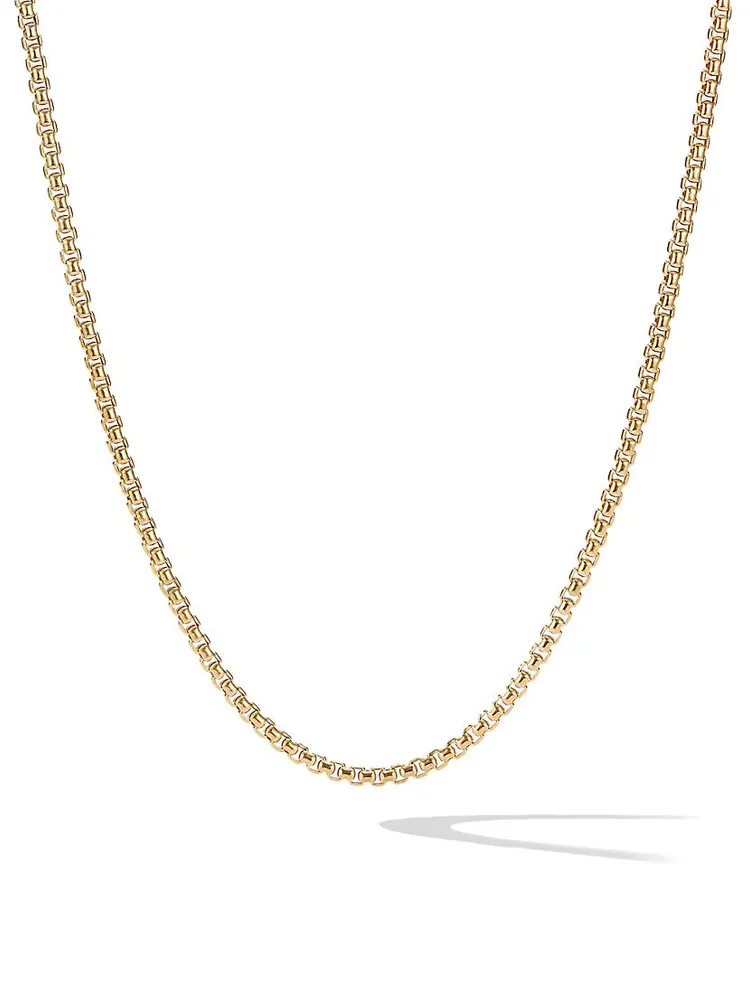 Box Chain Necklace Brushed 18K Yellow Gold