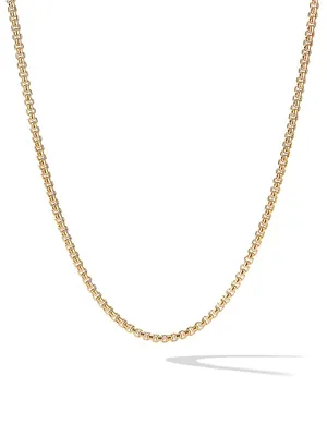 Box Chain Necklace Brushed 18K Yellow Gold