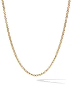 Box Chain Necklace Brushed 18K Yellow Gold