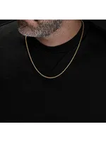 Box Chain Necklace Brushed 18K Yellow Gold