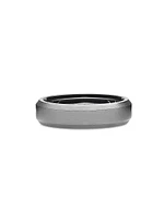 Beveled Band Ring Grey Titanium, 6mm